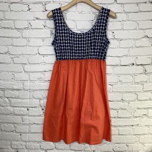 Lolly Wolly Doodle Women's Sleeveless Tank Dress Nautical Size L Navy‎ Pink